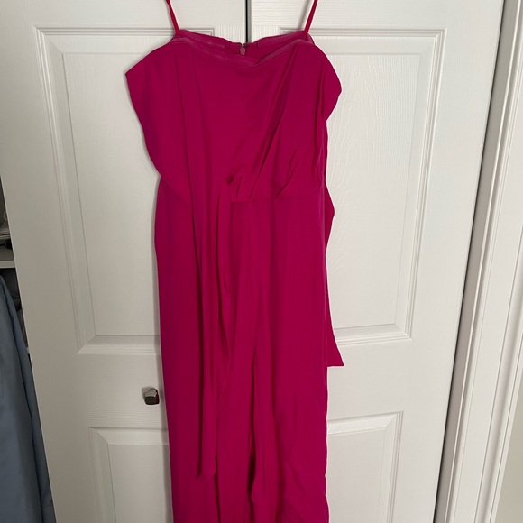 Maeve Hot Pink Strapless Jumpsuit Size 12 - Picture 6 of 7